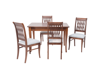 Обеденная группа Моцарт 120 со стульями Рич/ серый, Орех