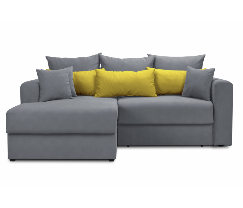 Диваны угловые в гостиную, Диван угловой еврокнижка со спальным местом Мэдисон, микровелюр