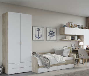 Шкаф Анима ШК-3005, дуб серый, белый