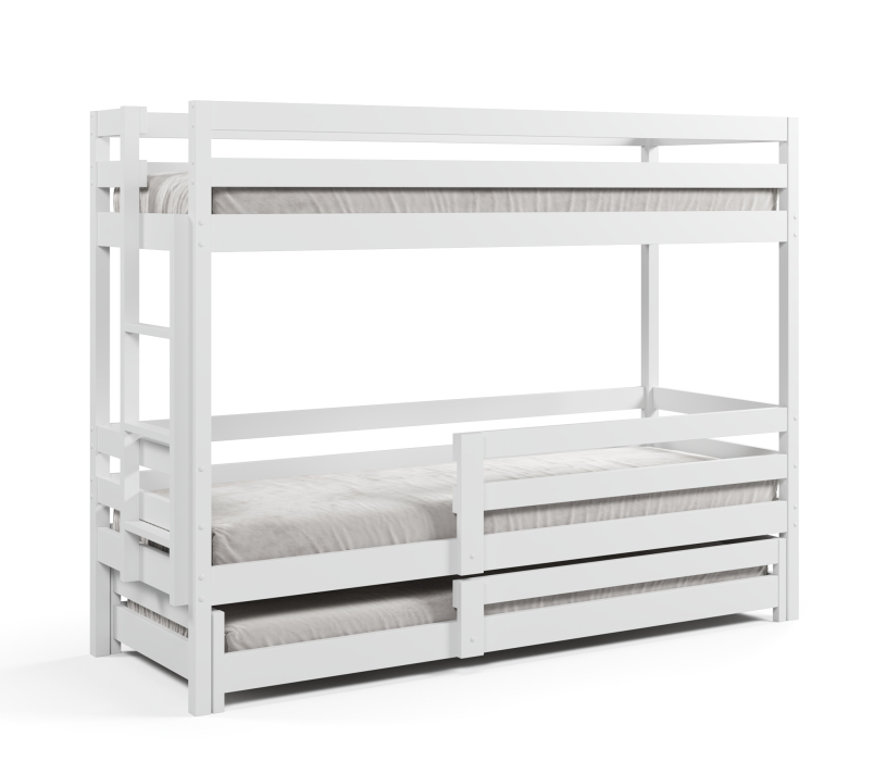 Кровати, Кровать трехъярусная Ферст 1, 90*200, массив