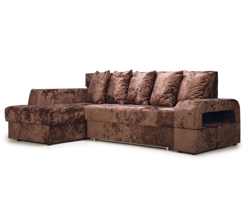 Диваны угловые в гостиную, Угловой диван Марго 1 левый, велюр