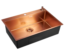 Кухонные мойки, Мойка универсального монтажа EMB-125A PVD Nano