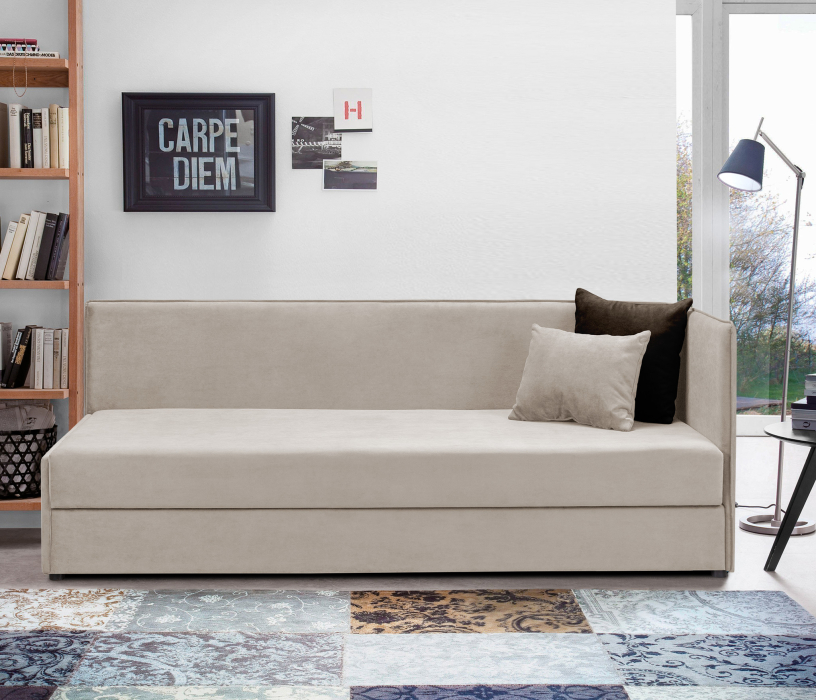 Мягкая кровать, Кровать тахта угловая Гамма с подъемным механизмом, микровелюр