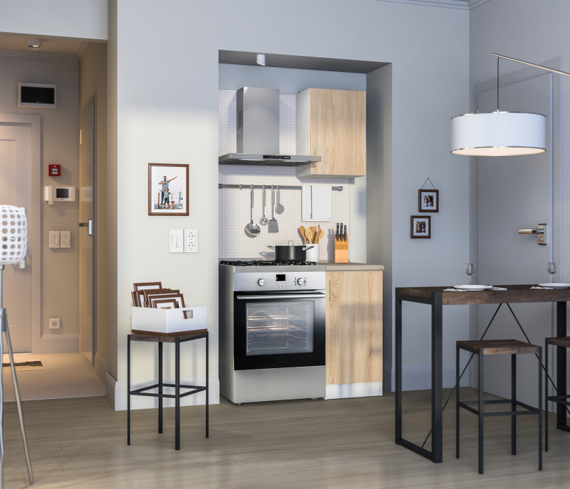 Кухонные гарнитуры, Кухня Деми XS Дуб Сонома/Белый 40 см