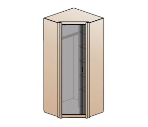 Шкаф угловой Шер ШК-2321, дуб серый/айронвуд серебро