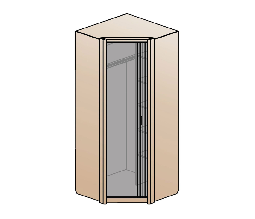 Для одежды, Шкаф угловой Шер ШК-2321, дуб серый/айронвуд серебро