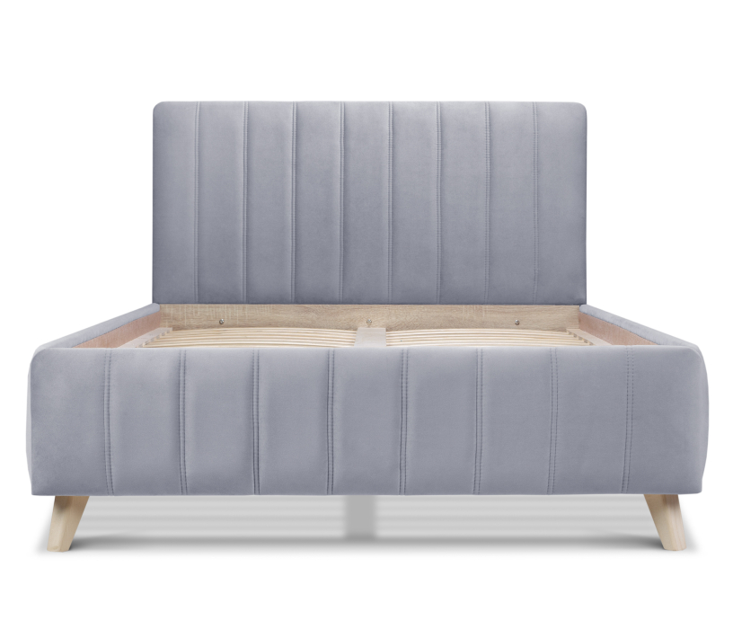 Двуспальные, Кровать с мягким изголовьем Монако 140, микровелюр