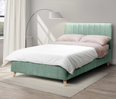 Двуспальные, Кровать с мягким изголовьем Монако 140, микровелюр