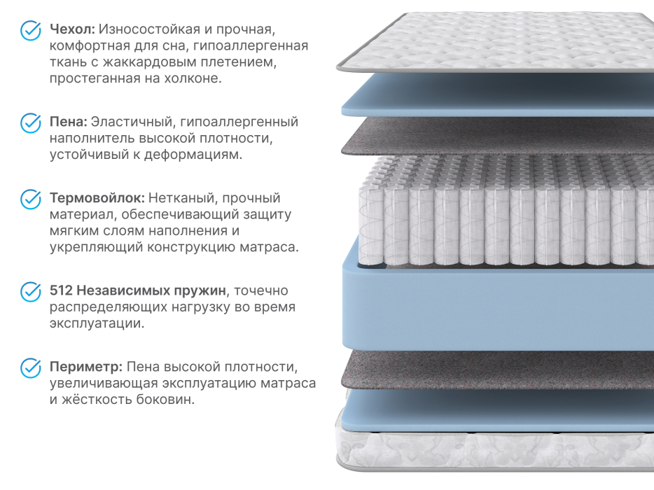 Другие размеры, Матрас DreamLine Селена 900x1950