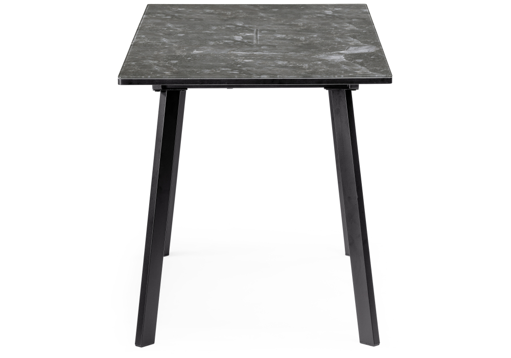 Обеденные столы, Стол стеклянный Агни 110 королевский мрамор/черный матовый 