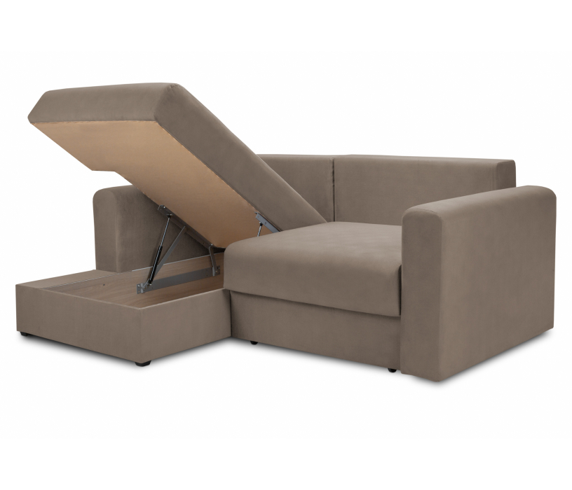 Диваны угловые в гостиную, Диван угловой еврокнижка со спальным местом Мэдисон, микровелюр