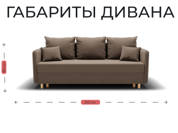 Прямой диван Санти,еврокнижка,велюр