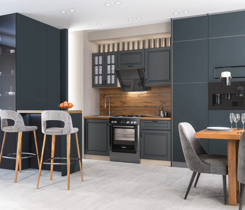 Кухонные гарнитуры, Кухонный гарнитур Регина 1,8м Серый матовый