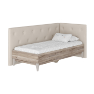 Кровати одноярусные, Кровать 90х200 с мягким изголовьем и боковиной Скандика