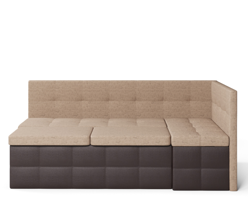 Диваны угловые кухонные, Диван кухонный угловой Домино выкатной, рогожка+экокожа