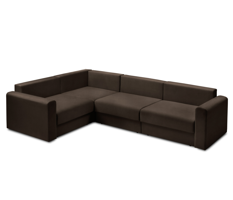 Диваны угловые в гостиную, Диван угловой Мэдисон Лонг со спальным местом, микровелюр