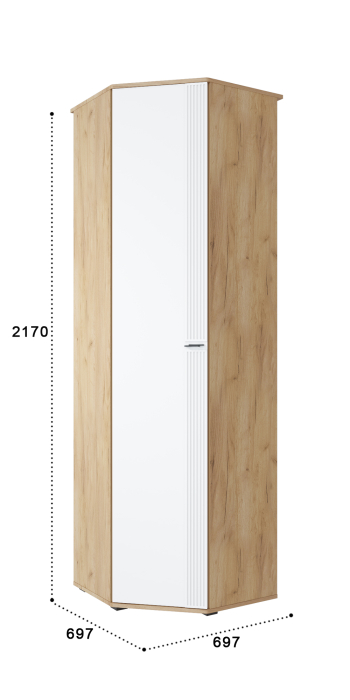 Угловые шкафы, Шкаф угловой Эмилия ЭЛ-14К глухой