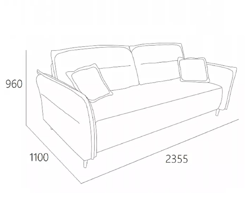 Диваны прямые, Диван-кровать Пуэр Велюр