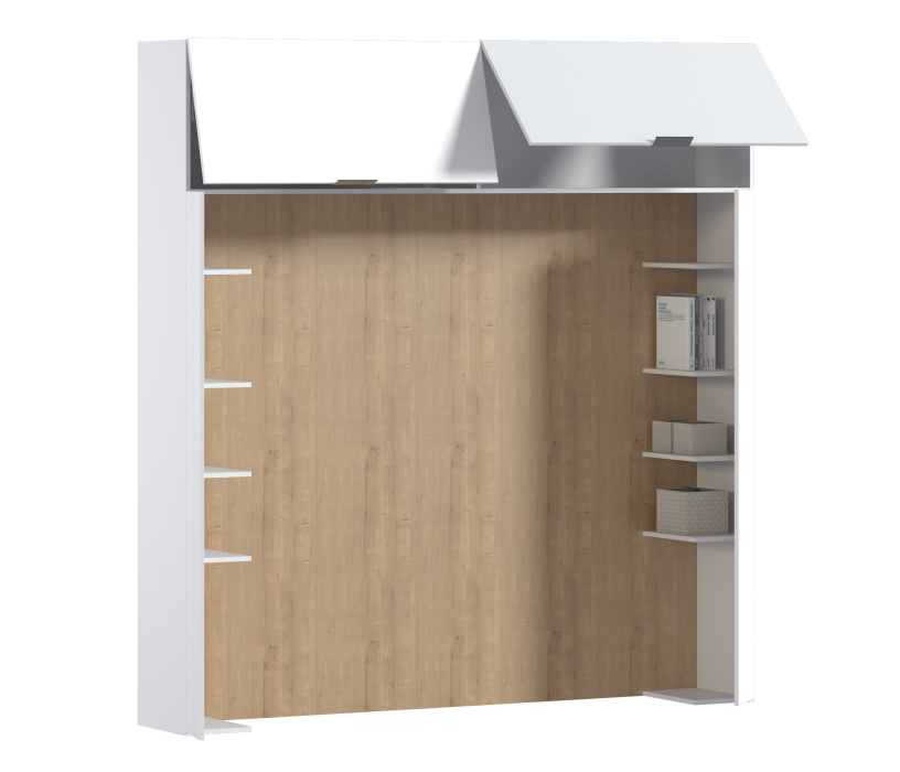 Мальта, Мальта СБ-3266 Секция для кровати Белый,Дуб Гамильтон/МДФ Белый