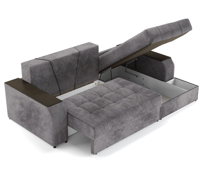 Диваны угловые в гостиную, Угловой диван-кровать Лас-Вегас правый, шенилл