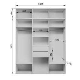 Шкаф Фиеста 6-ти ств + антресоль МДФ  2002*2600*500