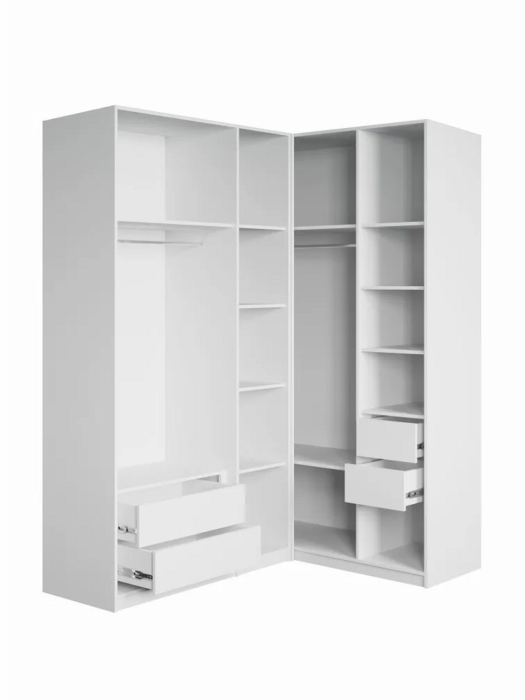 Шкафы, Угловой шкаф для одежды распашной с ящиками, София, 2200х1700х1300мм