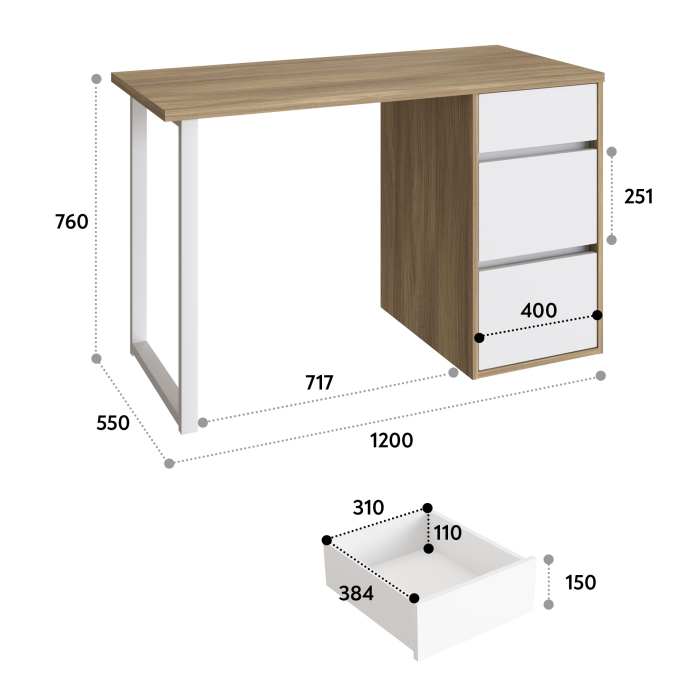 Прямые, Стол письменный С-411