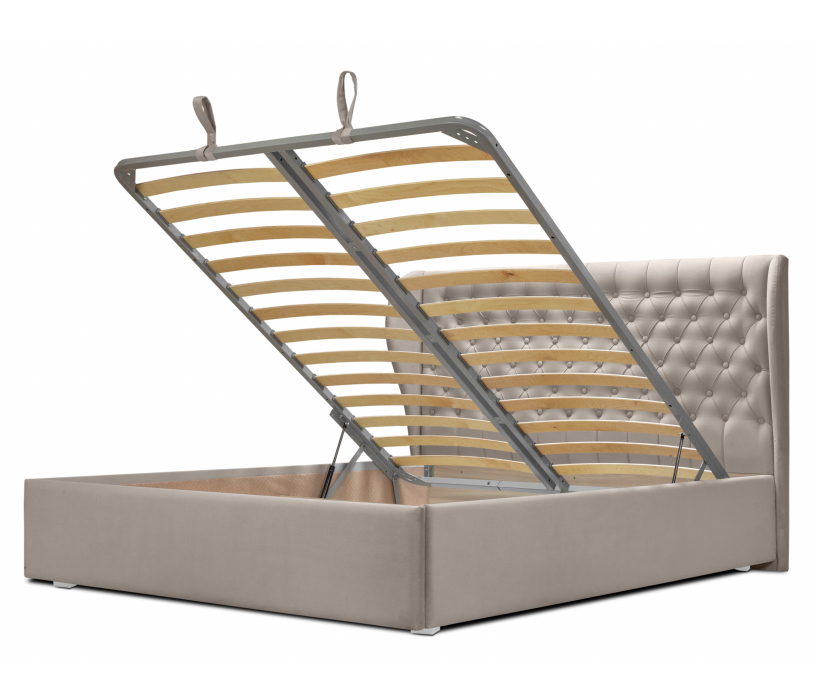 Мягкая кровать, Кровать Мишель 1400 с подъемным механизмом, микровелюр