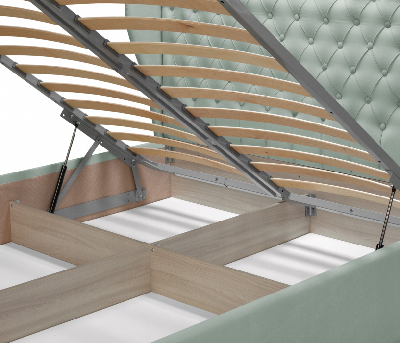 Мягкая кровать, Кровать Мишель 1400 с подъемным механизмом, микровелюр