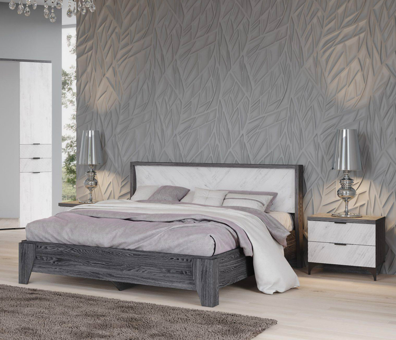 Прикроватные тумбы, Тумба прикроватная Шаде ТП-2901, черный ясень, санторини белый