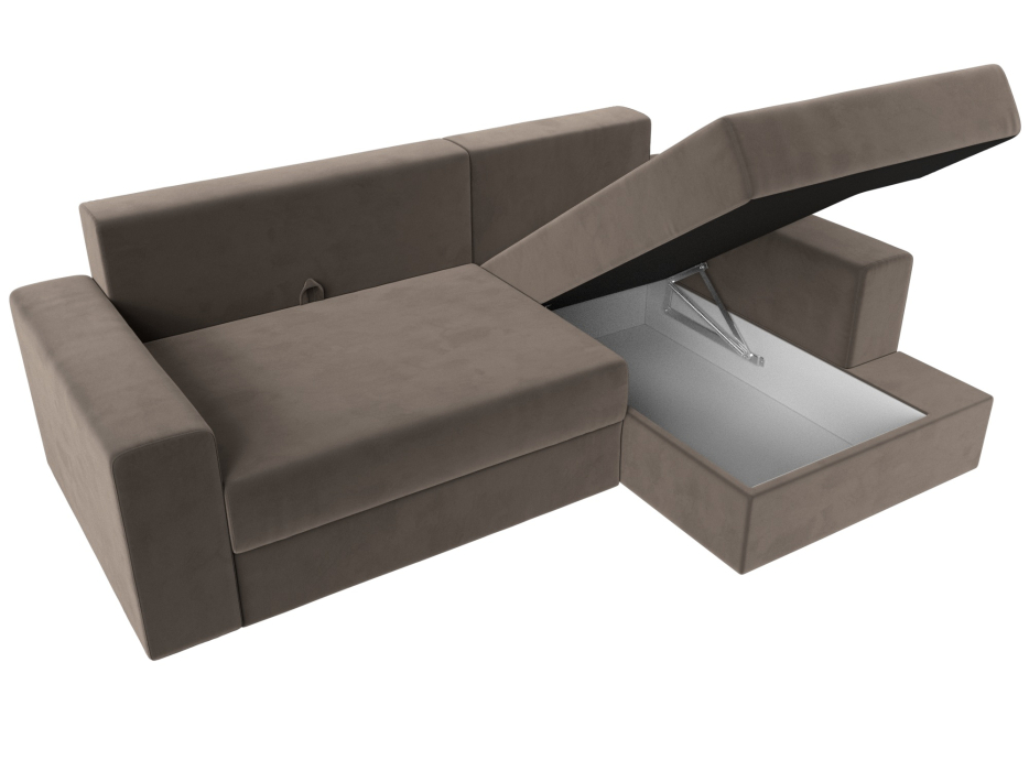 Диваны угловые в гостиную, Угловой диван Майами правый угол, велюр