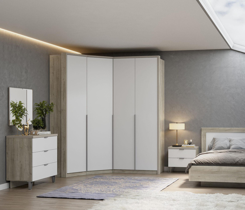 Для одежды, Шкаф Анима ШК-3219, дуб серый, белый