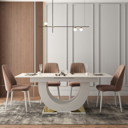 Стол Монако, столешница МДФ (1600/2000х900х820) золото