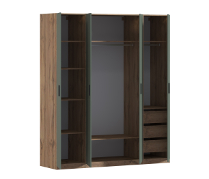 Шкаф четырехдверный Макс 2000 мм, вариант №4 (ЛДСП, корпус дуб вотан)