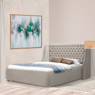 Мягкая кровать, Кровать с мягким изголовьем Пандора 1400, микровелюр