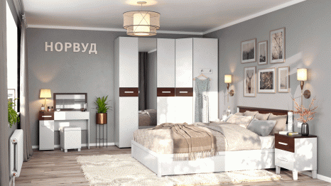 Норвуд 54 Шкаф для одежды 2-дв Стандарт+Зеркало