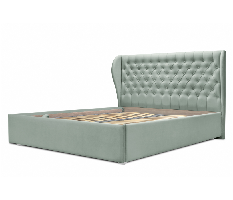 Мягкая кровать, Кровать Мишель 1400 с подъемным механизмом, микровелюр