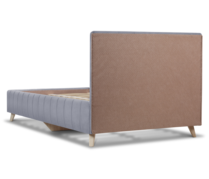 Двуспальные, Кровать с мягким изголовьем Монако 140, микровелюр