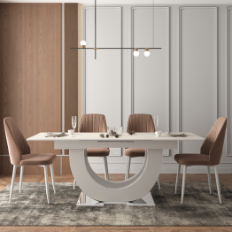 Стол Монако, столешница МДФ (1600/2000х900х820) серебро