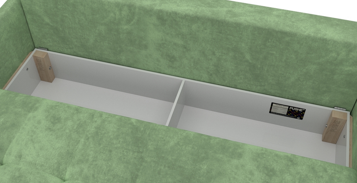 Диваны с ящиком для белья, Диван-кровать Квадро, велюр