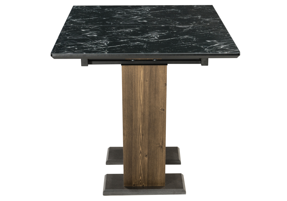 Обеденные столы, Стол стеклянный Иматра (мрамор черный / черная шагрень)