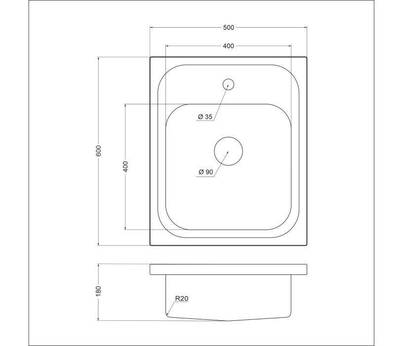 Кухонные мойки, Накладная мойка Emar T5060L