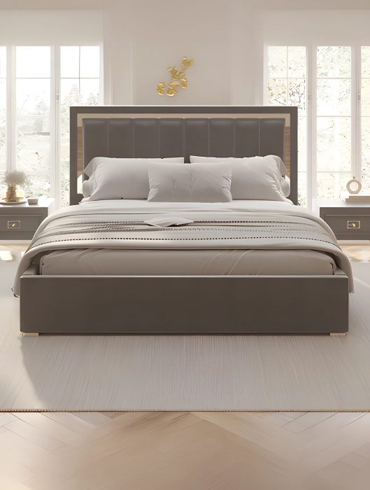 Мягкая кровать, Кровать Валенсия с подъемным механизмом 160х200 см велюр, серебро