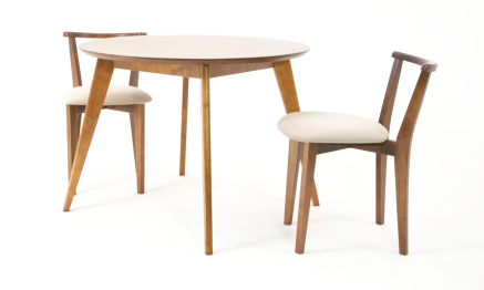 Стол Сканди К 100 орех со стульями Франк орех велюр бежевый