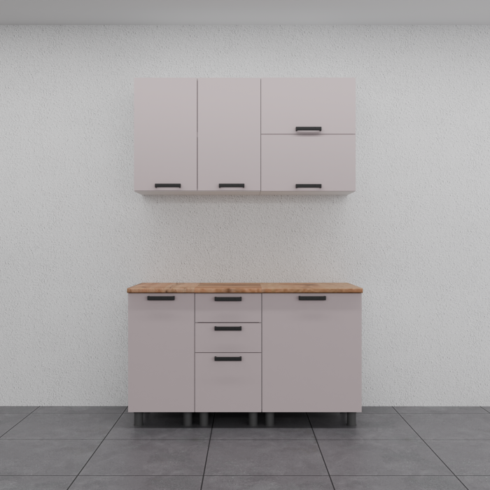 Кухонные гарнитуры, МК Аленушка 1,4м с ящ. Лаванда 