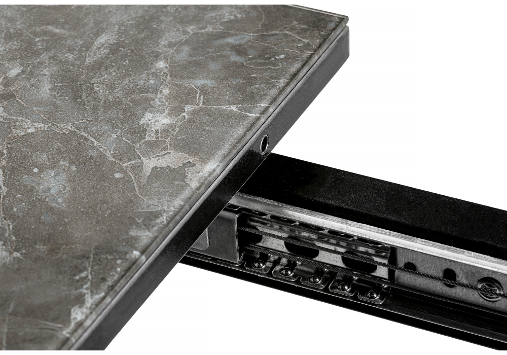 Обеденные столы, Стол стеклянный Агни 110 королевский мрамор/черный матовый 