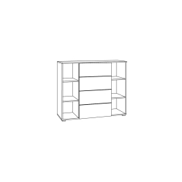 Комод Остин 16.221, серый графит, дуб золотой крафт