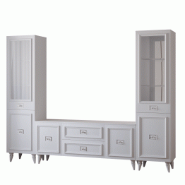 Комод Валенсия под телевизор 160х45х67 см серебро