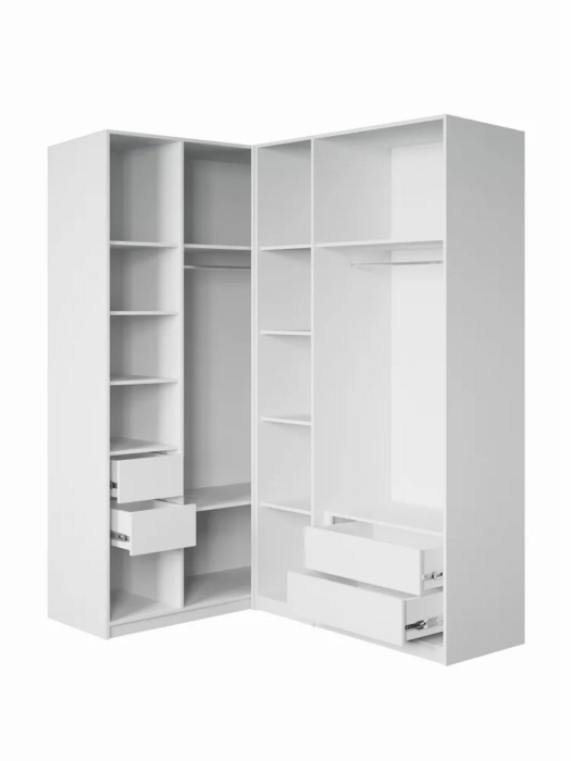 Угловые шкафы, Угловой шкаф для одежды распашной с ящиками София 2200х1700х1300мм