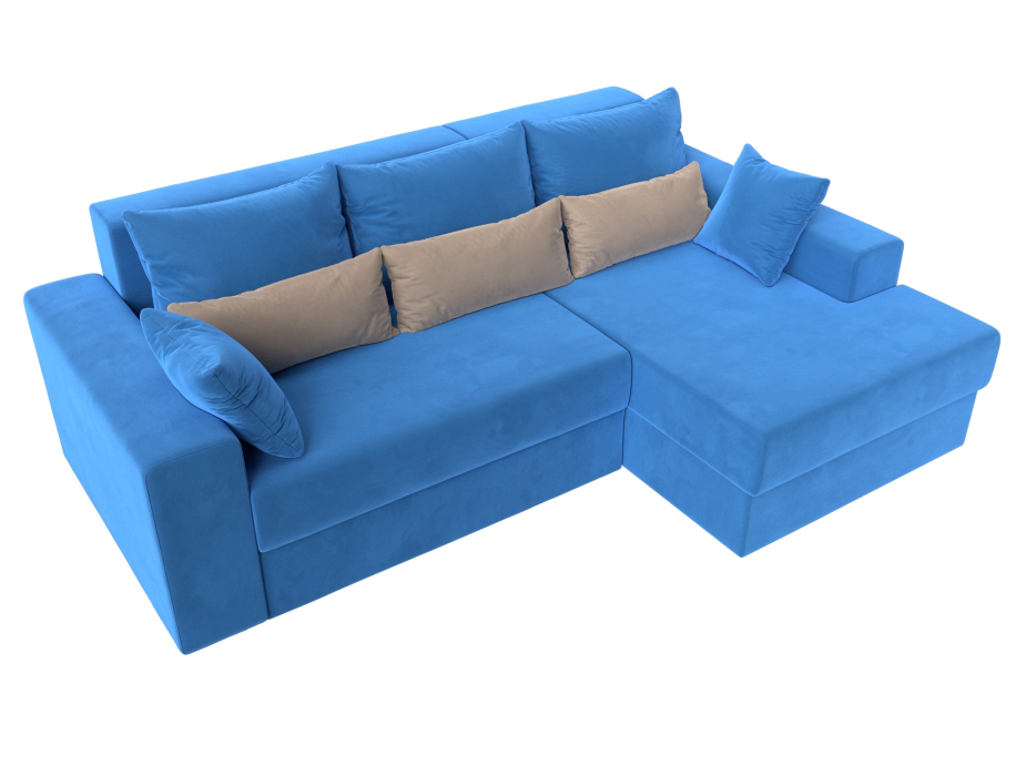 Диваны угловые в гостиную, Угловой диван Майами правый угол, велюр